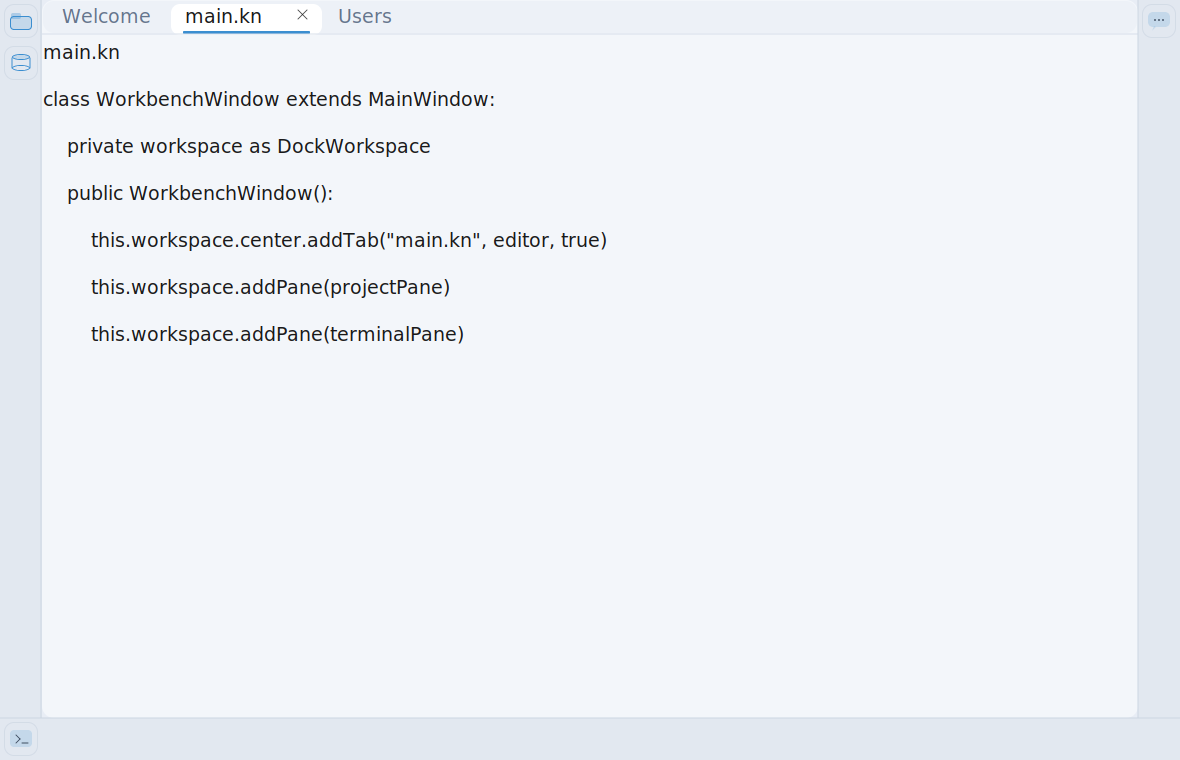 DockWorkspace with panes collapsed to dock bars